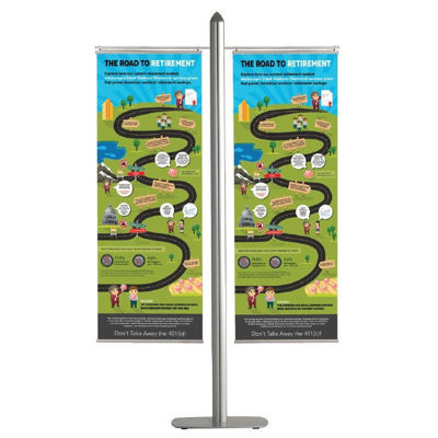 Picture of M&T Displays Free Standing Banner Set - Central Pole with Base